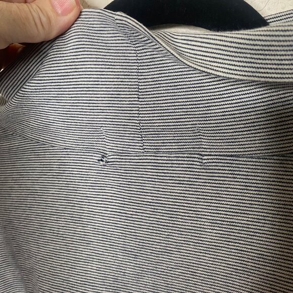 Polo Ralph‎ Lauren XL Gray Striped Turtleneck Long Sleeve Cotton Shirt Mens - Picture 5 of 9